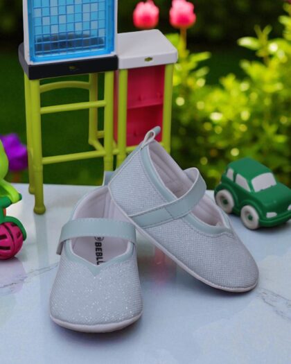 Beblux Kalpli Simli Mint Yeşili Babet Bebek Ayakkabısı