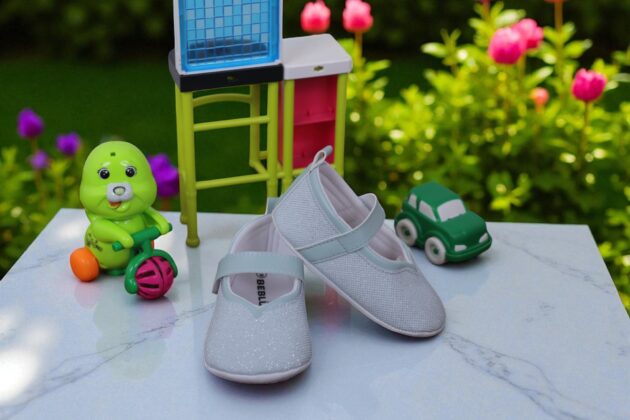Beblux Kalpli Simli Mint Yeşili Babet Bebek Ayakkabısı