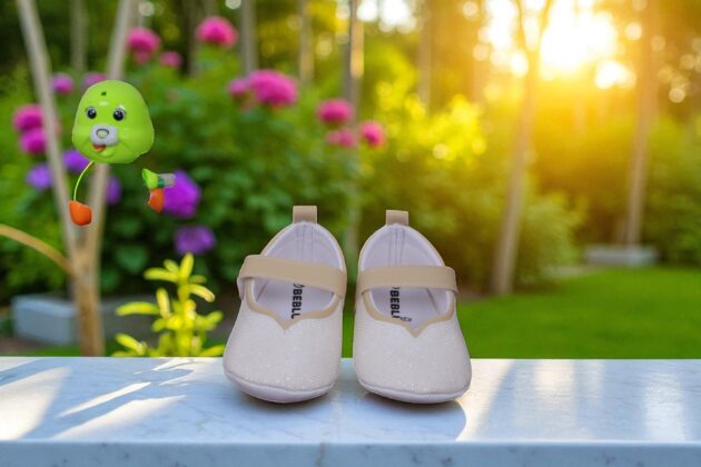 Beblux Kalpli Simli Ekru Babet Bebek Ayakkabısı - Görsel 2