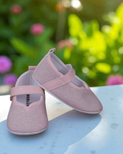 Beblux Kalpli Simli Pudra Babet Bebek Ayakkabısı