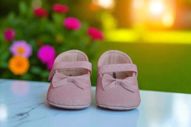 Beblux Fiyonklu Simli Pudra Babet Bebek Ayakkabısı - Görsel 2