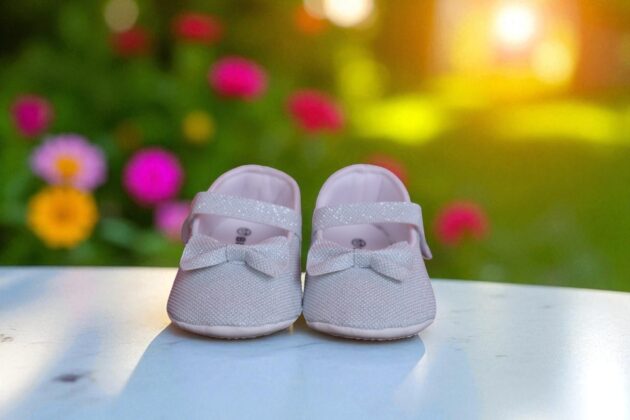 Beblux Fiyonklu Simli Mint Yeşili Babet Bebek Ayakkabısı - Görsel 2