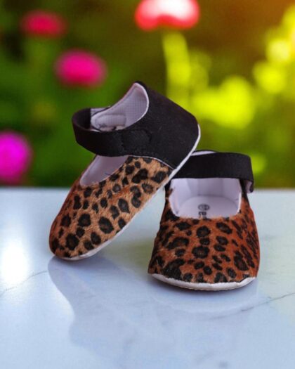 Beblux Leopar Desenli Babet Bebek Ayakkabısı