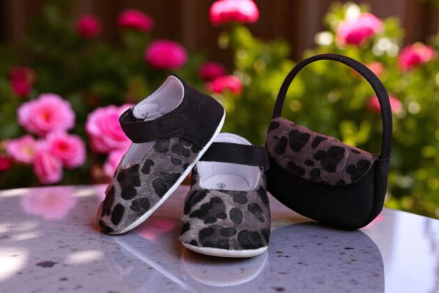 Beblux Leopar Desenli Bebek Ayakkabı & Çanta Seti